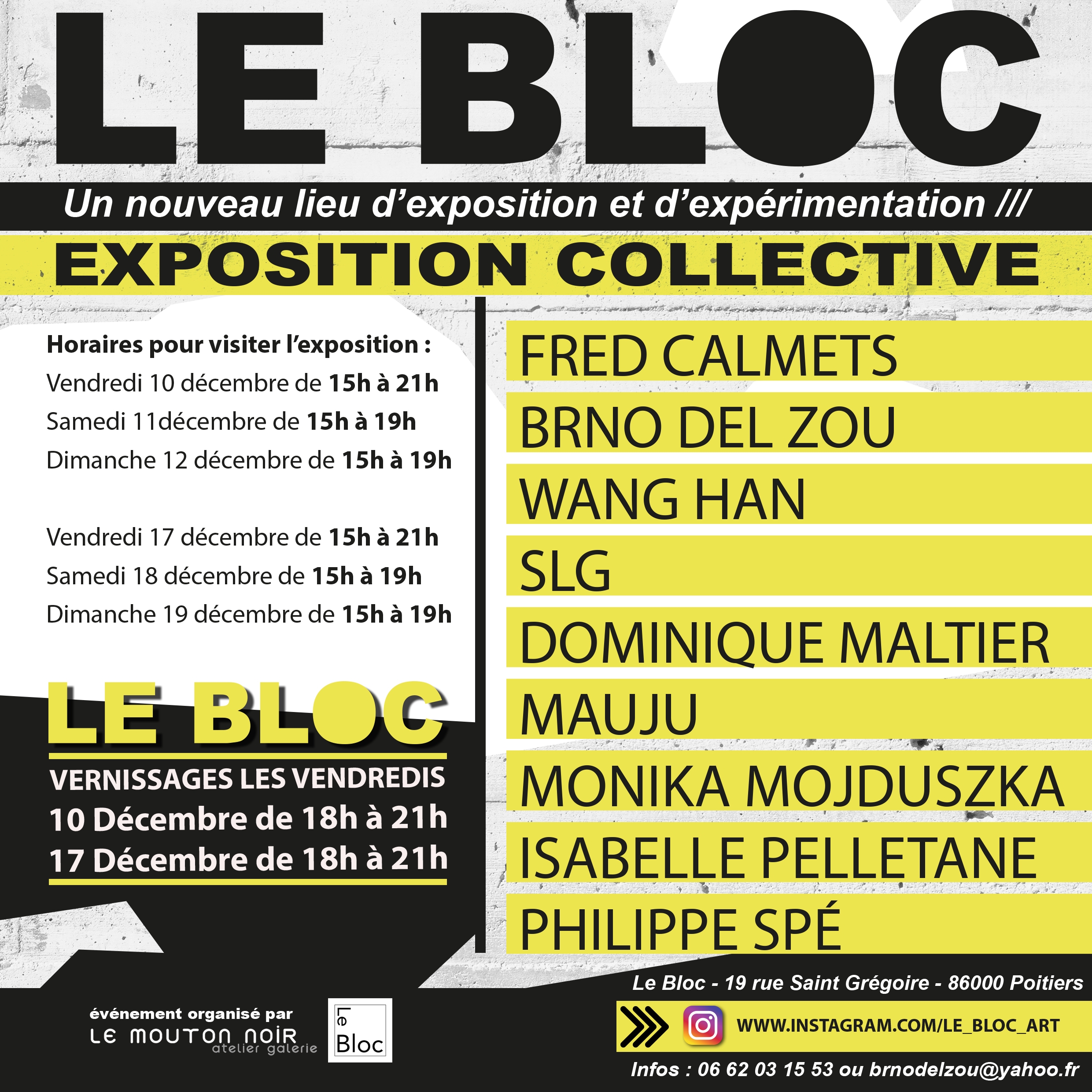 Expo collective, “Le Bloc” 2021 – POITIERS (FR)